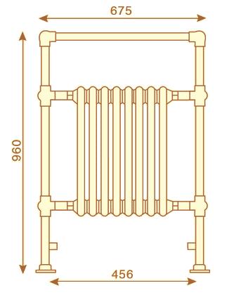 Knightsbridge Traditional Towel Radiator  - Chrome